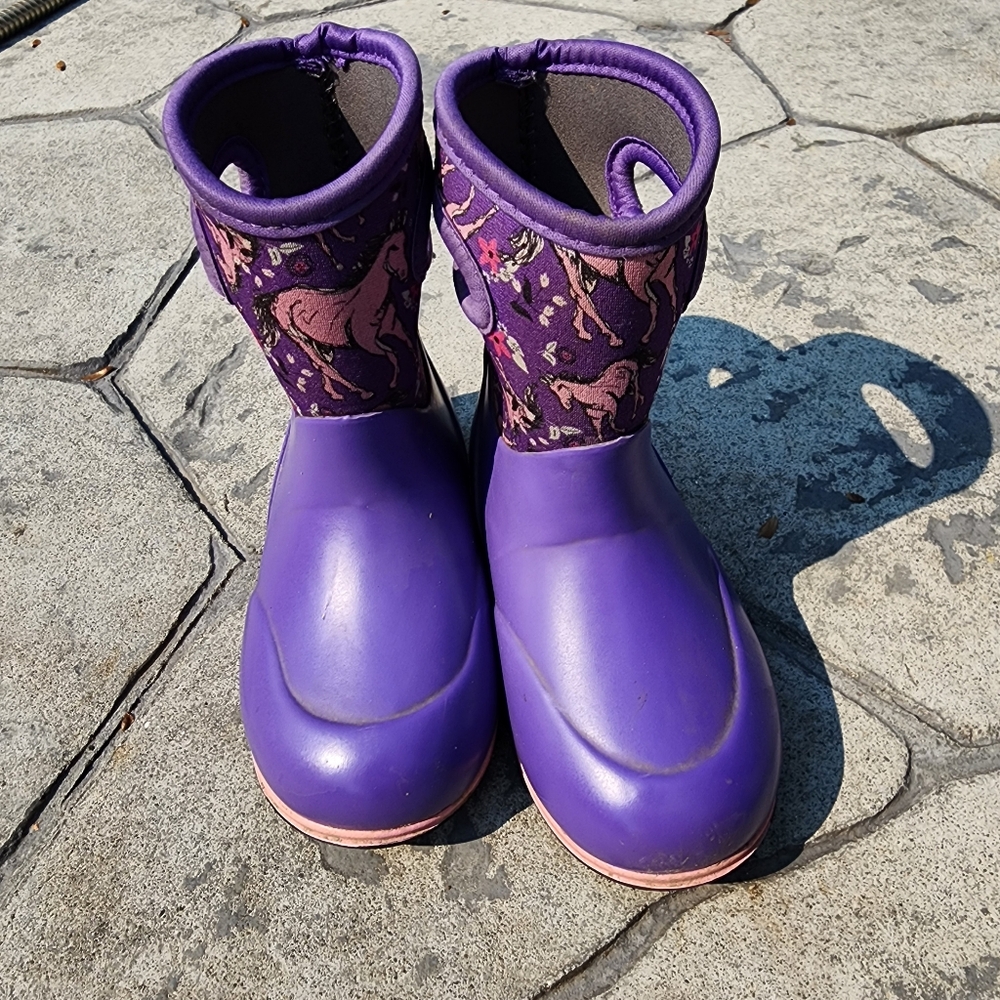 BOGS Boots - Toddler Size 9 - Purple Horses
